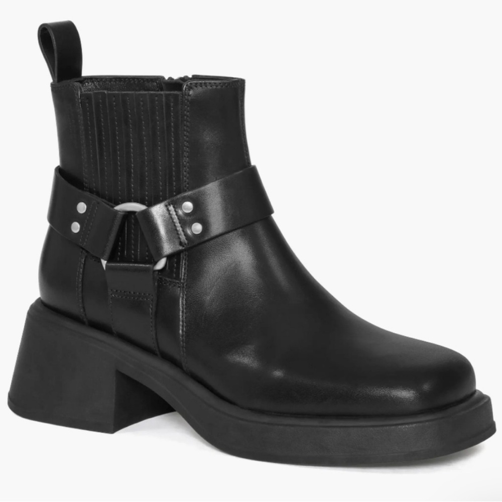 Vagabond Shoemakers Leather Moto Boots, Size 10 US